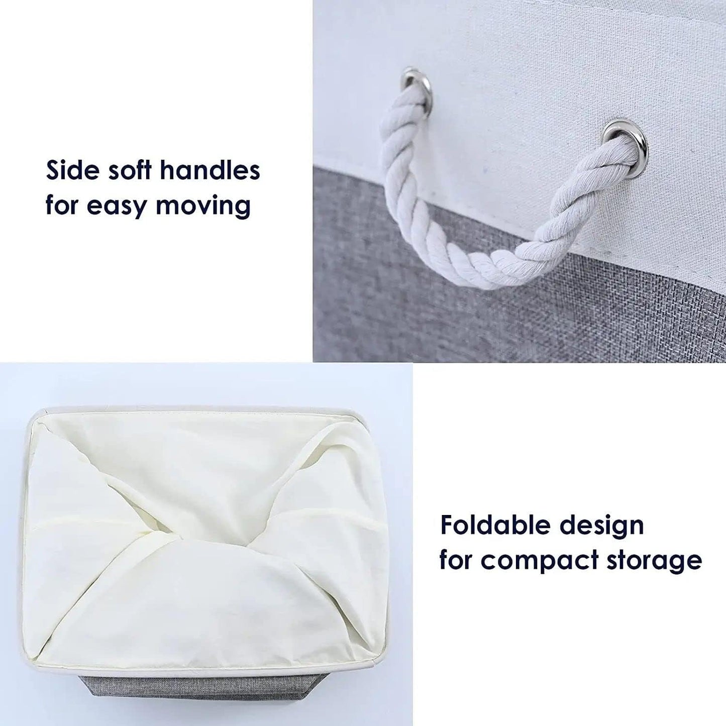 foldable fabric storage baskets Storage Baskets 12X8X5 Inch 10 Pack Fabric Baskets Foldable Storage Bins Decorative Baskets Cloth Storage Baskets Storage Foldable Storage Bin with Rope