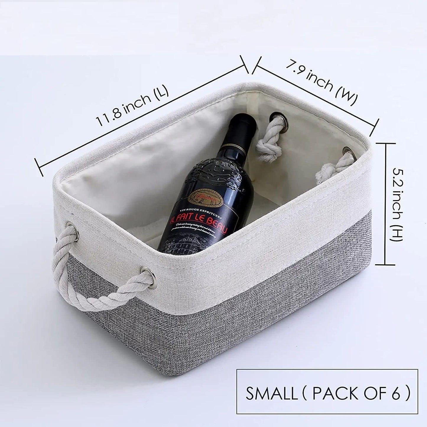 foldable fabric storage baskets Storage Baskets 12X8X5 Inch 10 Pack Fabric Baskets Foldable Storage Bins Decorative Baskets Cloth Storage Baskets