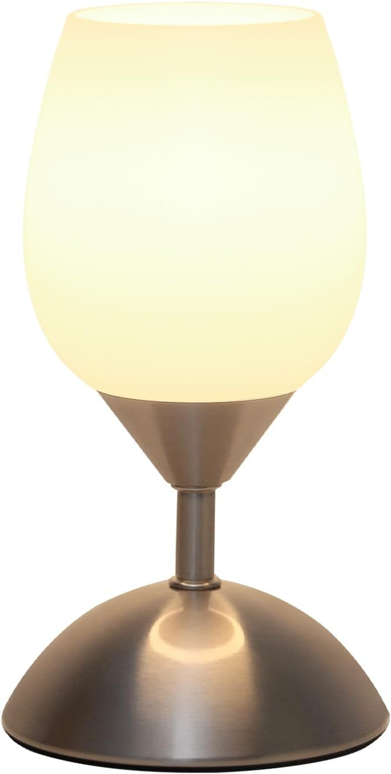 small touch lamp for bedroom Small Touch Lamp for Bedroom Nightstand, 3-Way Dimmable Bedside Lamps Opal Glass Desk Lamp Silver Base, Tiny Table Lamp for Small Spaces Ambient Lighting for Living Room, E12 Bulb Included