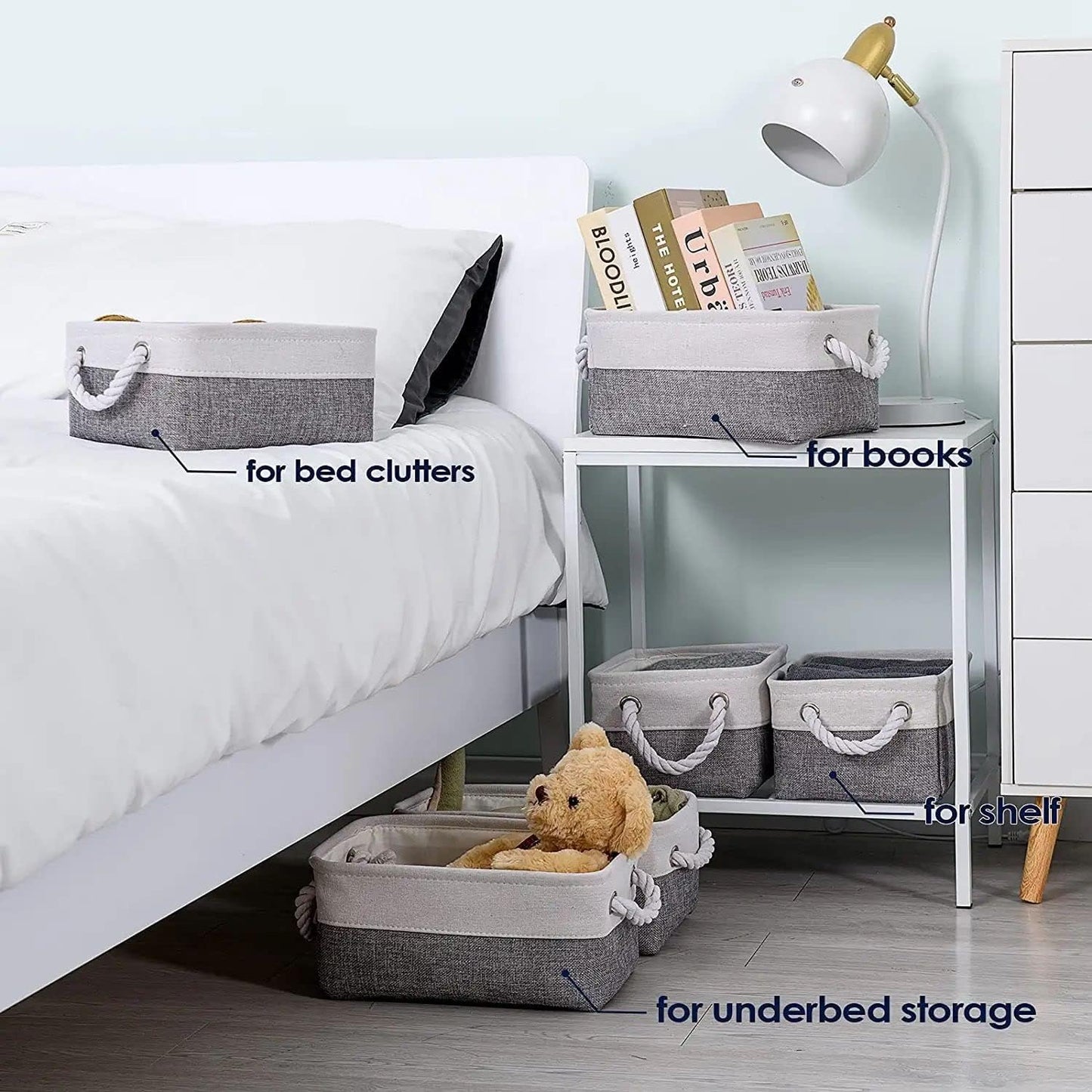 foldable fabric storage baskets Storage Baskets 12X8X5 Inch 10 Pack Fabric Baskets Foldable Storage Bins Decorative Baskets Cloth Storage Baskets Storage