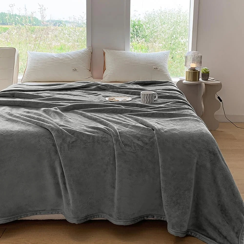Fleece Blanket Throw Fleece Blanket Throw, Fleece Blanket Throw, Fleece Blanket Throw, Cozy Fuzzy Throw Blankets, Soft Plush Bed Blanket Gray, 60"X44"