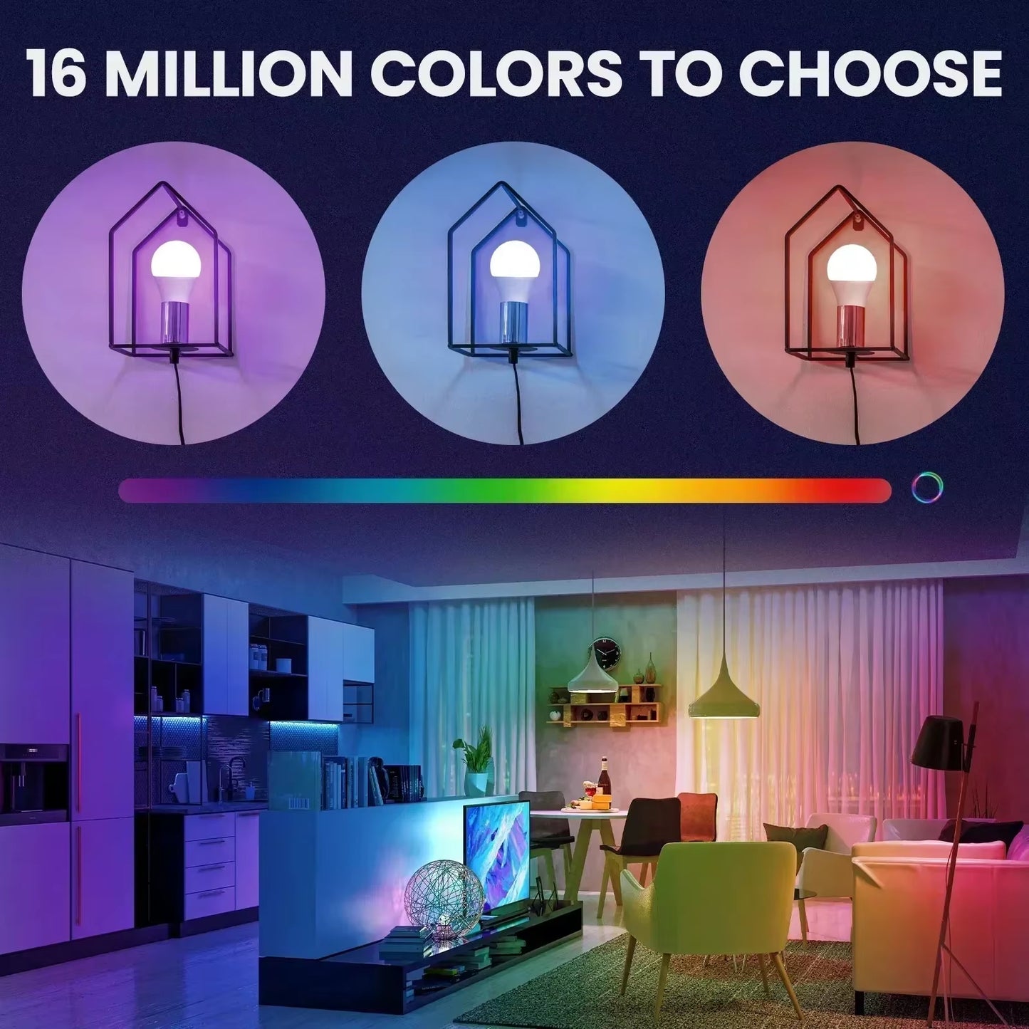 Tuya E27 smart bulb, Tuya E27 Bulb WIFI Zigbee Bluetooth, Dimmable Light LED Lamps 2700-6500K RGB, Smart Life APP, Voice with Alexa Google Home