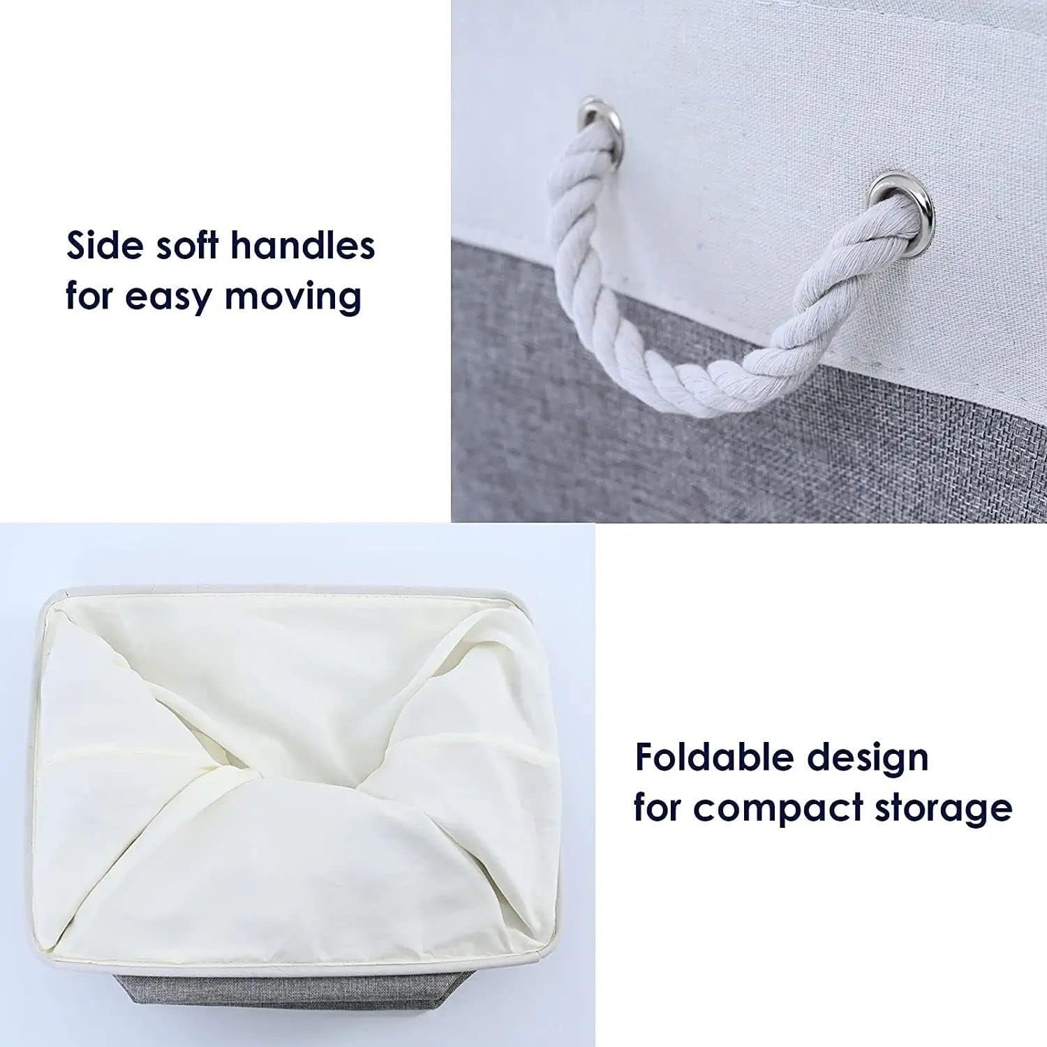 foldable fabric storage baskets Storage Baskets 12X8X5 Inch 10 Pack Fabric Baskets Foldable Storage Bins Decorative Baskets Cloth Storage Baskets Storage Foldable Storage Bin with Rope