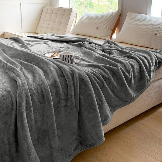 Fleece Blanket Throw Fleece Blanket Throw, Fleece Blanket Throw, Fleece Blanket Throw, Cozy Fuzzy Throw Blankets, Soft Plush Bed Blanket Gray, 60"X44"