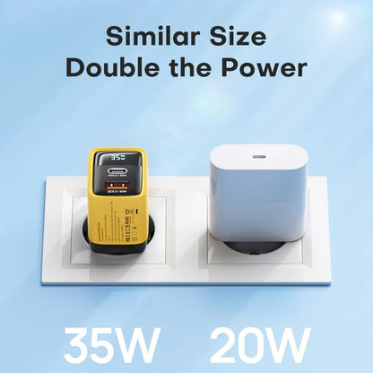 35W GaN charger with Quick Charge, 35W Gan Charger LED Display QC3.0 30W 25W PD PPS Quick Charge USB Type C Charger for Iphone 14 Pro Samsung S23 Xiaomi
