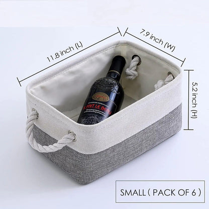 foldable fabric storage baskets Storage Baskets 12X8X5 Inch 10 Pack Fabric Baskets Foldable Storage Bins Decorative Baskets Cloth Storage Baskets 