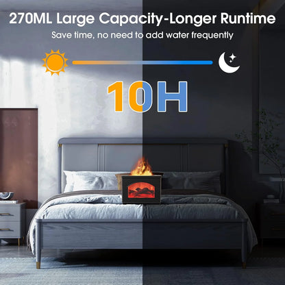 fireplace oil diffuser, Flame Oil Diffuser, 270Ml Cool Mist Humidifier Diffuser,Sleep Relax for Outdoor Bedroom Living Roomï¼Fireplace Air Diffuser
