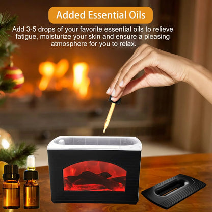 fireplace oil diffuser, Flame Oil Diffuser, 270Ml Cool Mist Humidifier Diffuser,Sleep Relax for Outdoor Bedroom Living Roomï¼Fireplace Air Diffuser