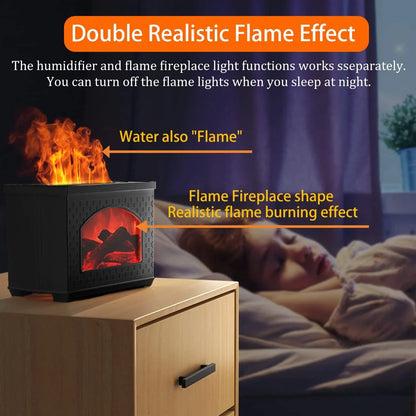 fireplace oil diffuser, Flame Oil Diffuser, 270Ml Cool Mist Humidifier Diffuser,Sleep Relax for Outdoor Bedroom Living Roomï¼Fireplace Air Diffuser